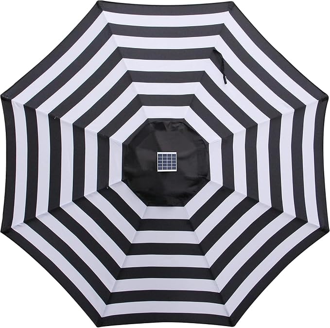 9 ft Solar Umbrella 32 LED Lighted Patio Umbrella Table Market Umbrella - Image 4