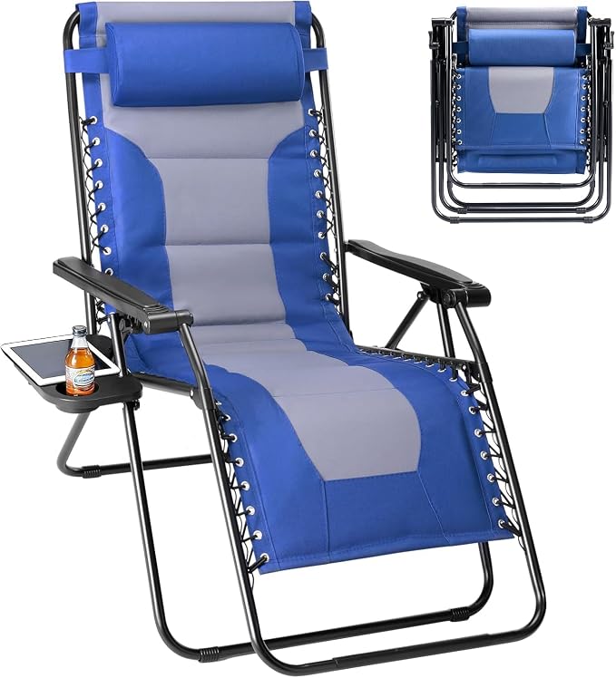 Alpen Zero Gravity Chair, Portable Padded Patio Chairs by ALPEN