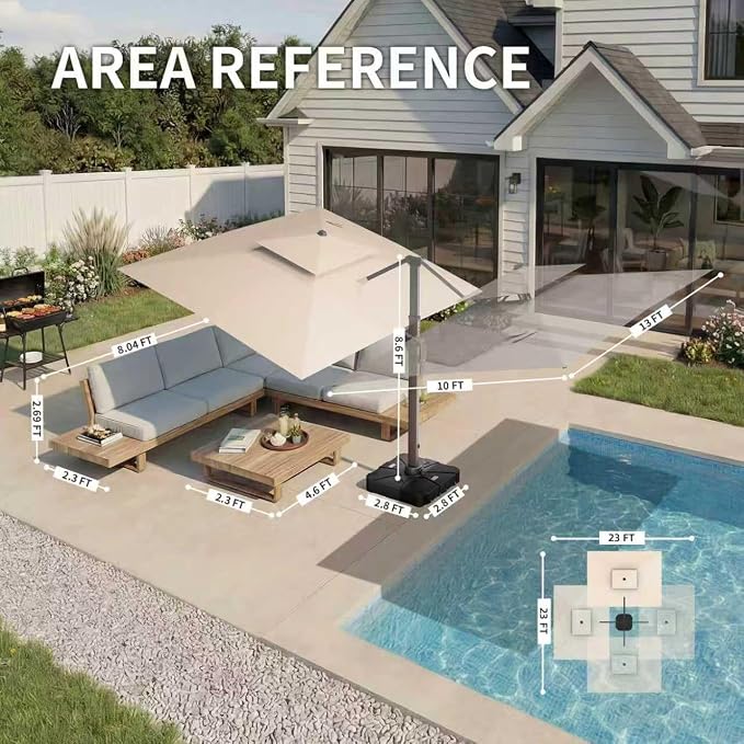 10 X 13 FT Cantilever Patio Umbrella Outdoor - Image 4