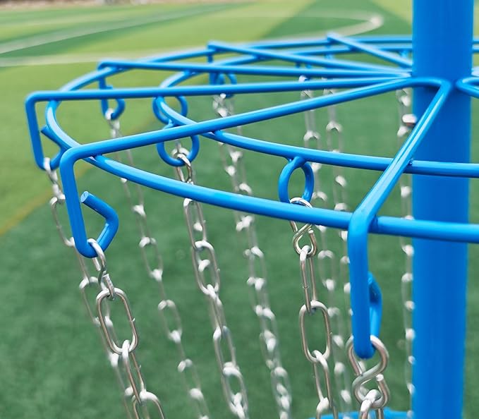 Disc Golf Basket - Portable Disc Golf Target with Heavy Duty 24-Chains Come with 6pcs Disc Golf Discs and Carry Bag, Ground Stake -Suitable for Players of All Levels - Multi Color Available