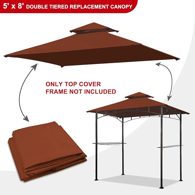 Eurmax USA High Performance Grill Gazebo Canopy Replacement Cover 5x8 BBQ - Image 3