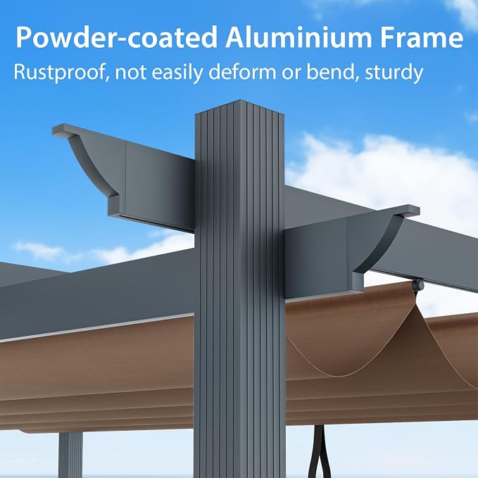 Tangkula 10x12 Ft Pergola, Heavy-Duty Aluminum Outdoor Pergola - Image 5