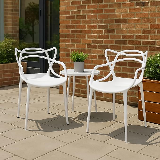 2xhome Modern Dining Chair | Stackable Indoor or Outdoor Entangled Side Chair | - Image 2