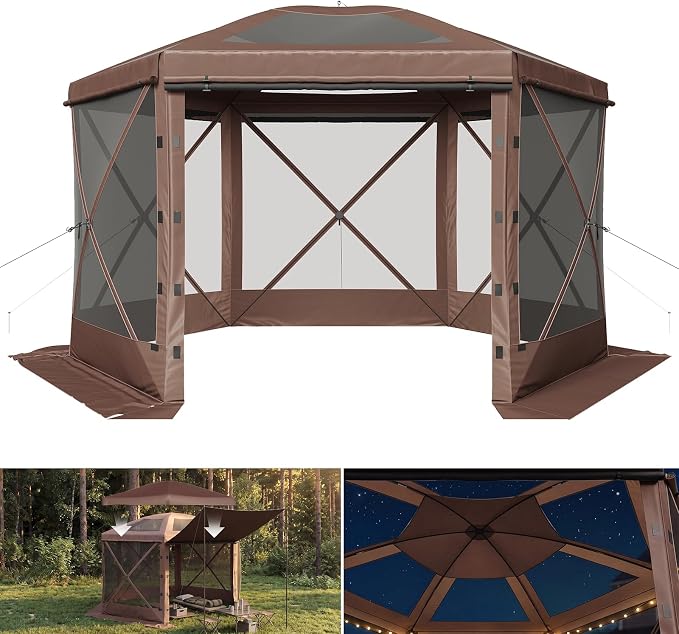 Aoxun 12x12ft Pop Up Canopy Tent, Screen Tent by Aoxun