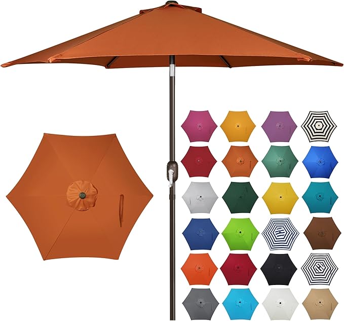 7.5 ft Patio Umbrella, Yard Umbrella, Outdoor Market Umbrella by Blissun