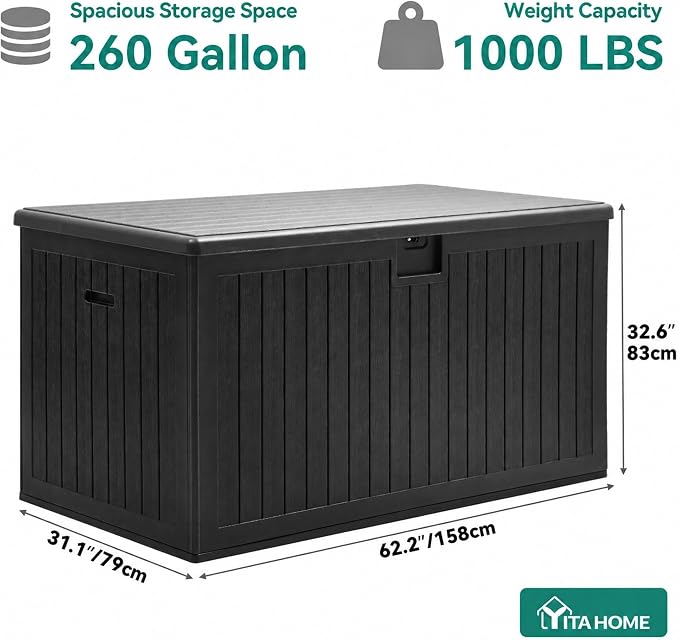 YITAHOME 260 Gallon Large Deck Box - Image 7