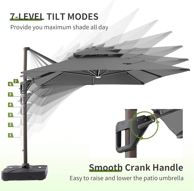 JZAC & QZYD 10x13 FT Cantilever Offset Patio Umbrella - Image 5