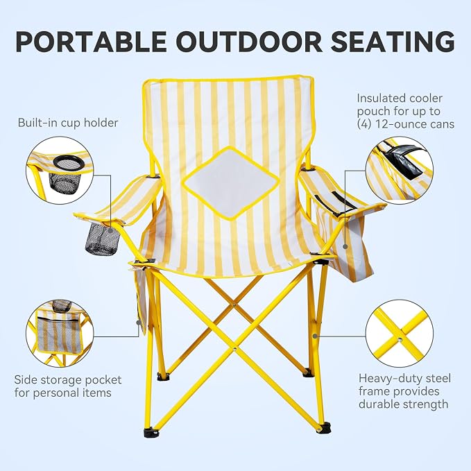 Nazhura 2 Pack Outdoor Camping Chairs Folding/Foldable/Portable - Image 4