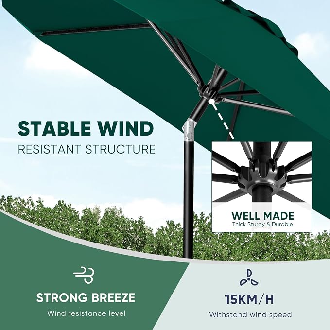 Tempera Patio Market Outdoor Table Umbrella - Image 5