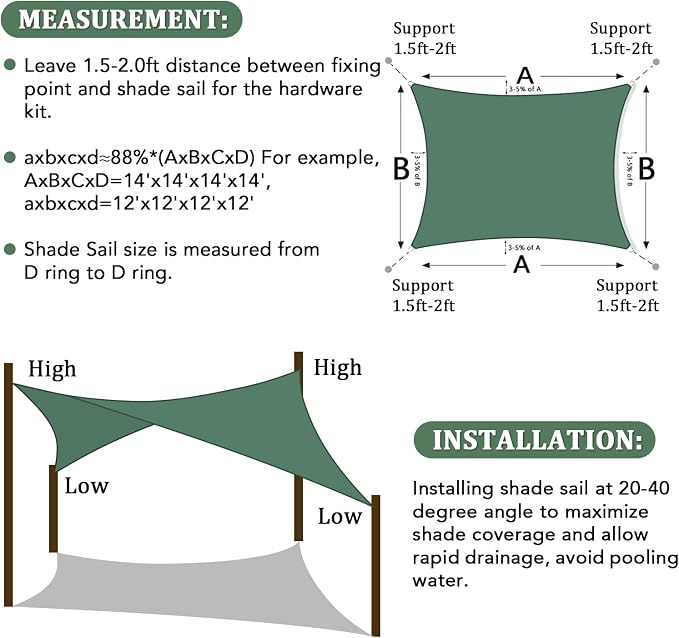 Shade&Beyond Sun Shade Sail Breathable UV Block Outdoor Covering Cloth - Image 6