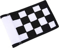 Golf Flag, Green Putting Green Flag,Solid Nylon and Checkered Training Flags for Indoor Outdoor Backyard Garden, Portable Golf Target Flags,8.7 * 6 inch (White-Black)