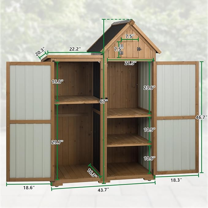 Ketive Outdoor Storage Cabinet, Metal Panels, Top Storage Compartment, Asphalt - Image 5
