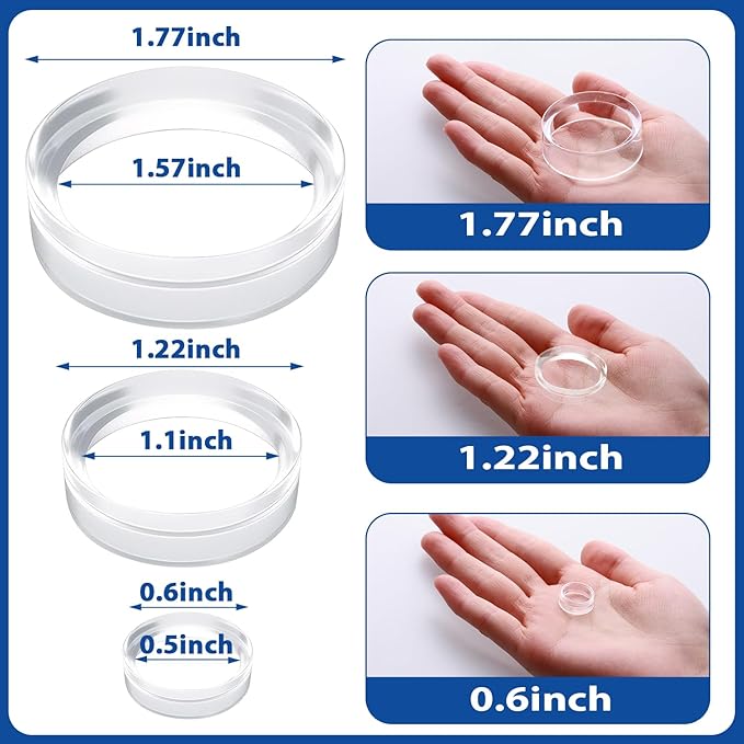 100 Pcs Baseball Holder for Baseball Display Case 1.22 Inches Round Acrylic Stands for Display Case, Clear Ring Stand for Sphere Holder, Small Balls Stands, Golf Ball, Egg Stand, Marble, Softball