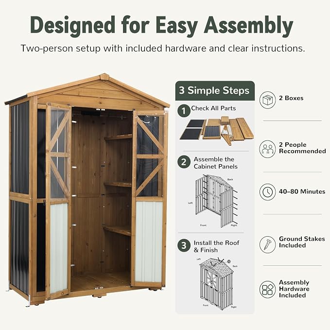Ketive Outdoor Storage Cabinet, 72-Inch Tall, - Image 8