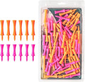 Plastic Golf Castle Tees Step Down Value 200 Count, Unbreakable Mixed or Same Height 1, 1 1/4, 2 3/4, 2 1/4, 2, 1 3/4, 1 1/2 Inch Length Colorful Pack for Practice