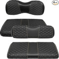 Golf Cart Seat Covers Front and Rear Waterproof and Sun Resistant Marine Grade Vinyl Leather Seat Cover Accessories for Yamaha Drive 2007-2016/Drive 2 2017+, Black(4PCS)