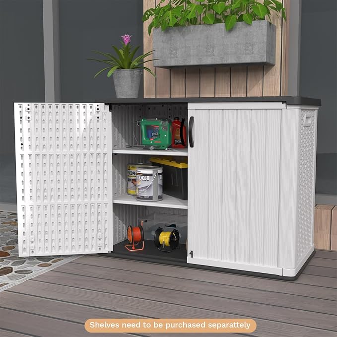 Patiowell 26 Cu.ft Plastic Outdoor Storage Cabinet, Lockable Waterproof - Image 3