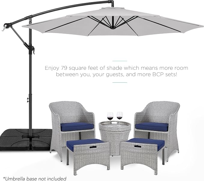 Best Choice Products 10ft Offset Cantilever Hanging Market Patio Umbrella - Image 2