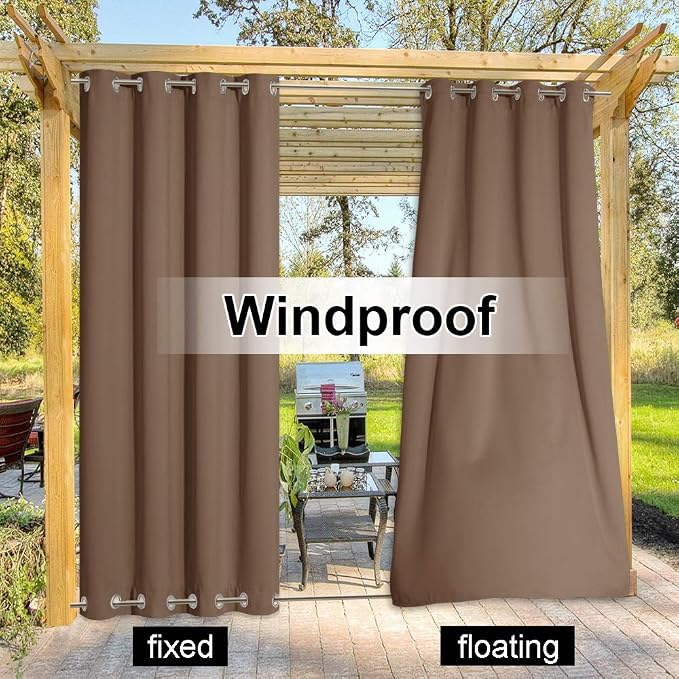 NICETOWN Waterproof Outdoor Curtain Rustproof Fixed Grommet Top and Bottom - Image 4