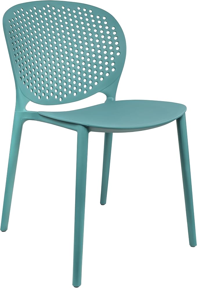 2xhome Set of 2 Patio Dining Chairs | Modern Stackable Outdoor Pool Side Chair - Image 8