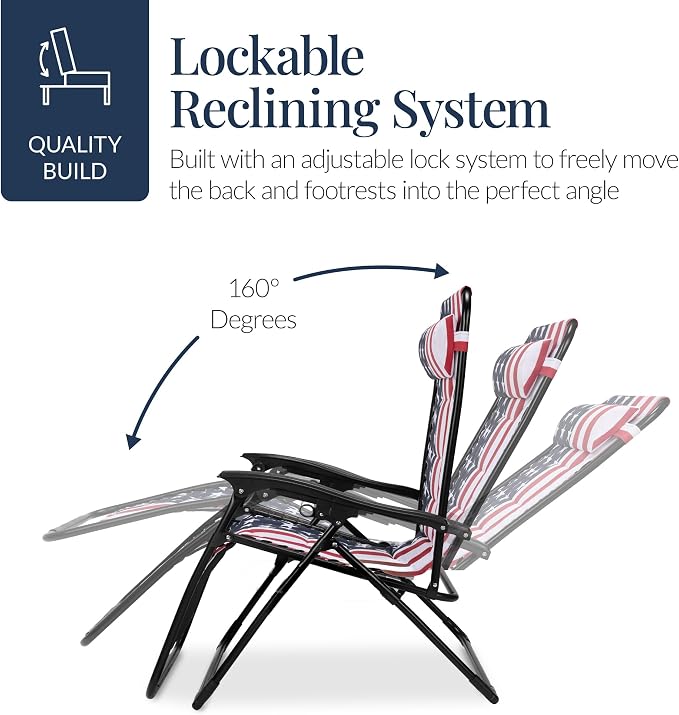 Best Choice Products Oversized Padded Zero Gravity Chair, Folding Outdoor Patio - Image 7