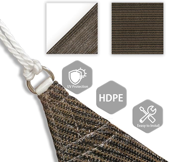 Patio Paradise 20' x 20' x 19'10" Sun Shade Sail Triangle Canopy, Permeable - Image 3