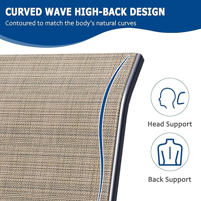 Outdoor Patio Chairs Set of 6, Mocha Stackable Outdoor Chairs, Lightweight - Image 4