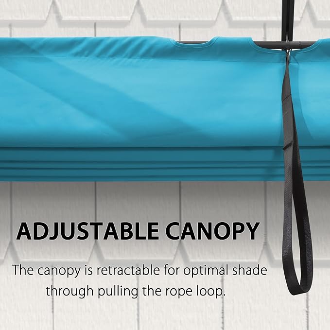 PURPLE LEAF Against Wall Pergola 9.5' X 13' Aluminum Canopy, Turquoise Blue | - Image 4