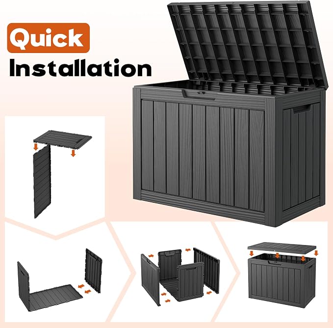 Outdoor Deck Storage Box, Resin Deck Boxes Indoor and outdoor, Waterproof - Image 7
