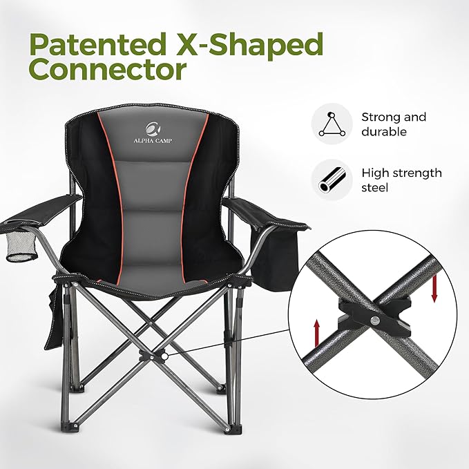 ALPHA CAMP Oversized Fully Padded Camping Chairs - Image 3