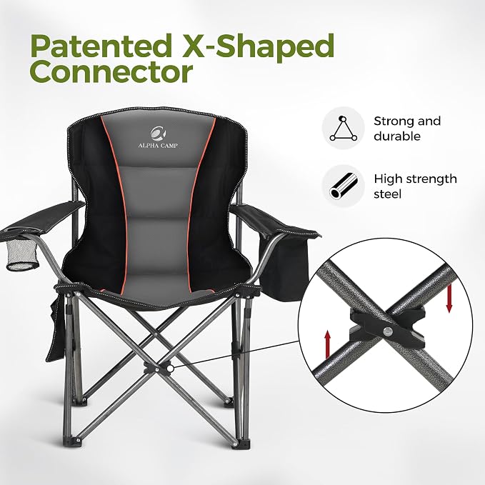 ALPHA CAMP Oversized Fully Padded Camping Chairs - Image 8