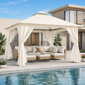 12'x12' Outdoor Gazebo, Heavy Duty Metal Frame Patio Canopy by LAUSAINTHOME