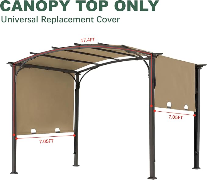 85" x 208" Universal Pergola Replacement Canopy Cover | Waterproof Shade Top - Image 3