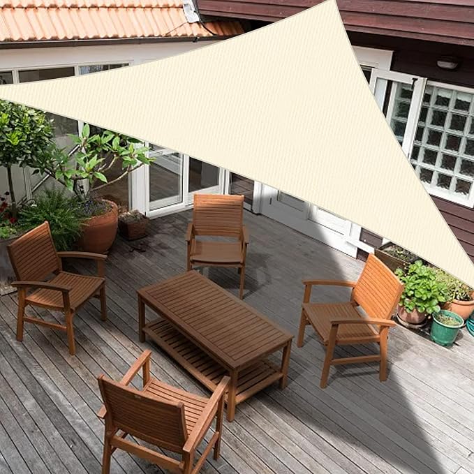 Sun Shade Sail 10'x18'x20.6' Butter Cream Triangle Custom Size | 95% UV Block - Image 6