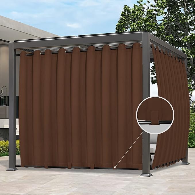 Easy-Going Outdoor Curtains for Patio 1 Panel, 150x84 inch, Weatherproof by Easy-Going