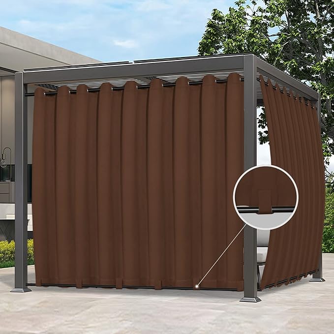 Easy-Going Outdoor Curtains for Patio 1 Panel, 150x96 inch, Weatherproof by Easy-Going
