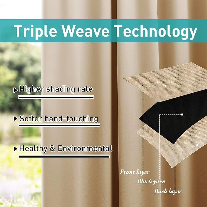 NICETOWN 2 Pieces Outdoor Curtainss Waterproof - Image 5
