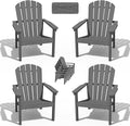 Stackable Adirondack Chairs Set of 4, Compact HDPE by nevilywood