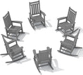 SERWALL Outdoor Rocking Chair Set of 6, Patio Rocking Chairs by SERWALL