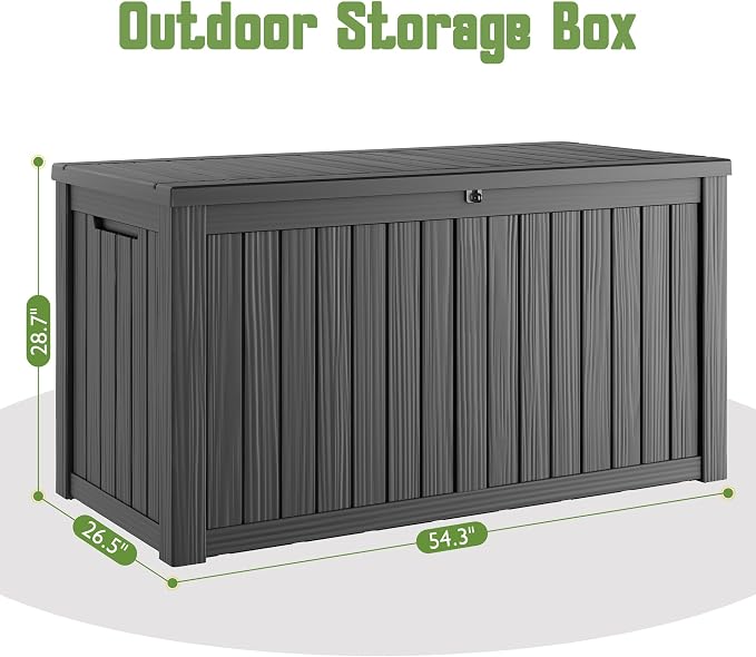 Outdoor Storage Box, 180 Gallon Large Outdoor Resin Deck Box, Storage - Image 2