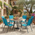 Patio Chairs Set of 6, Breathable Textilene, Weatherproof Frame, Quick Setup by zheczoemate