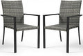 Stackable Patio Chairs Set of 2, Outdoor Wicker Dining Chairs, Space-Saving by SWITTE