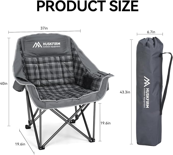 Oversized 2 Pack Camping Chairs, Padded Camping Chair Support 450LBS - Image 3