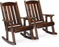 VINGLI Outdoor Rocking Chair Set of 2, Heavy Duty 600 LBS Rocker, Rustic | High by VINGLI
