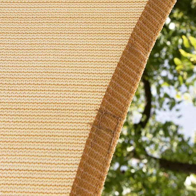 Amgo Custom Size 8' x 20' Beige Rectangle Square Sun Shade Sail UPF50+ - Image 9
