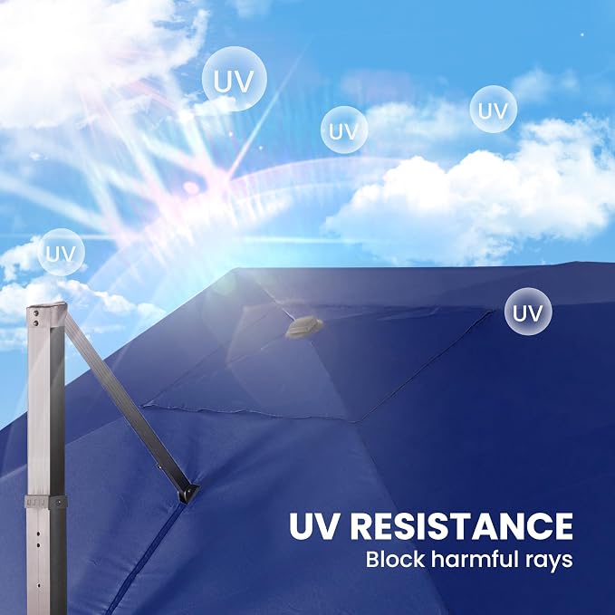 9' X 12' Cantilever Patio Outdoor Umbrella - Image 8