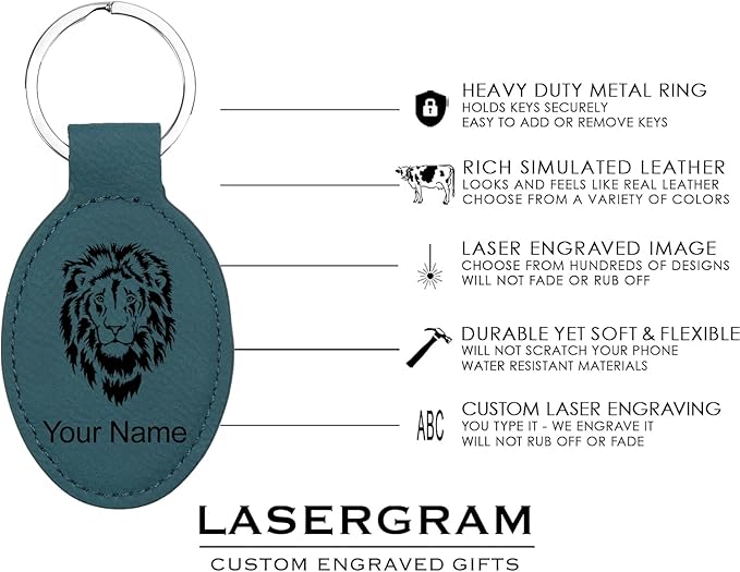 LaserGram Oval Keychain, Sunflowers, Personalized Engraving Included