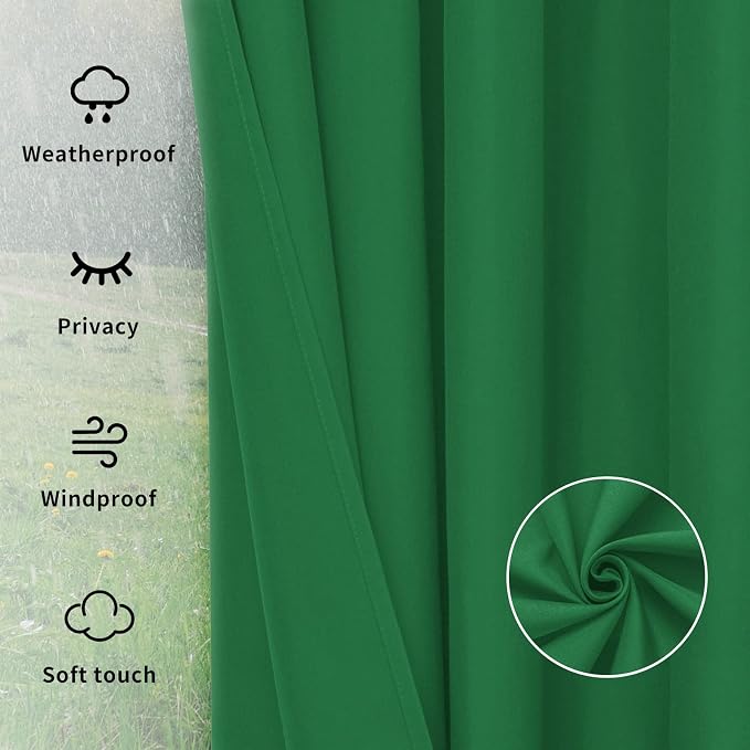 Easy-Going Outdoor Curtains for Patio 1 Panel, 54x84 inch, Weatherproof Privacy - Image 6