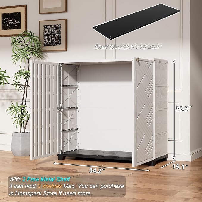 HOMSPARK Indoor/Outdoor Storage Cabinet - Image 3