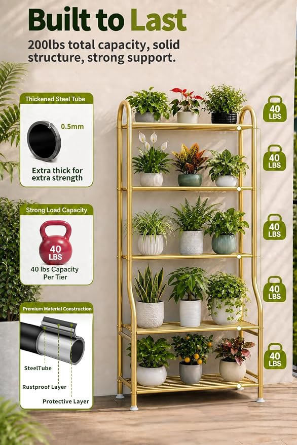 5-Tier Metal Plant Stand - Image 3